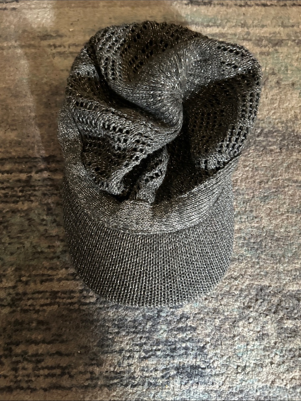 Knit Slouchy Visor Hat in Charcoal